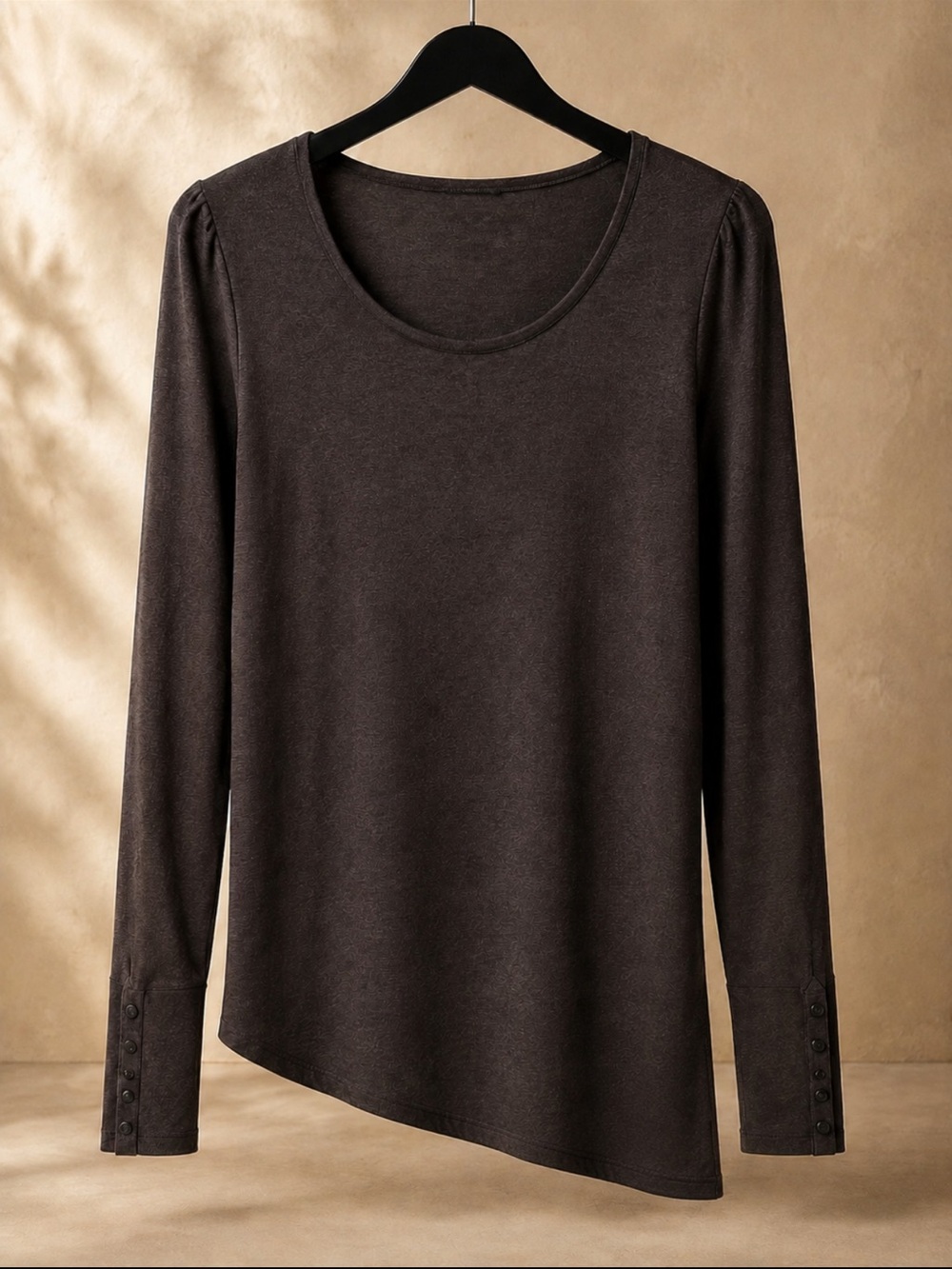 Reitmans Dark Grey Long Sleeve Crewneck Tee